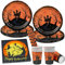 Juego de Vajilla de Halloween Fiesta, 68 Piezas Vajilla de Halloween de Papel 16 Invitados Vajilla Desechable Halloween, Artículos de Fiesta de Halloween Placa, Vasos, Pajitas, Servilletas
