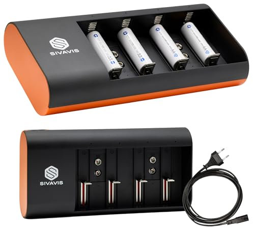 Caricabatterie Pile Ricaricabili Universale - Carica Batterie Ricaricabili AA e AAA - Caricatore Pile Ricaricabili con Indicatori a LED