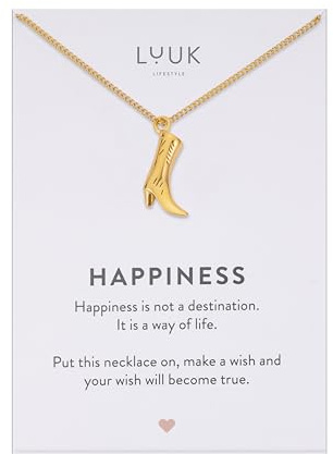LUUK LIFESTYLE Filigrane Halskette mit Anhänger aus wasserfestem Edelstahl, Geschenk für Frauen, modernes Schmuck Design