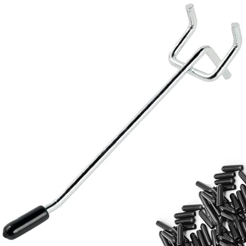 Nivithi 55 Crochets Panneau Perforé 15 cm Porte Outils Mural | Fer,pour Atelier,Ce Crochet Panneau Perforé Fixe l'article,Entraxe de 2,5 cm,Diamètre du Trou de 0,6 cm Porte Outils Mural