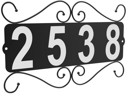 IVWVI Metal Address Plaque, Address Number, Waterproof, Horizontal & Vertical Mounted Address Sign for House Home Office Street Yard Mailbox (style)