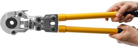 Professionelle Roh-Crimpzange-Konturpresszange & Rohrschere für PEX,Verbundrohre & mehr-Mit Biegefedern & Matrizen-Ergonomische Griffe