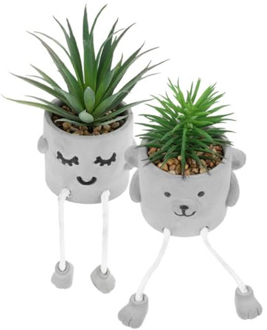Cabilock 2piezas Plantas Artificiales con Macetero y Patas Colgantes De Bonsáis Falsos Pequeños para Decoración De Interior Oficina Sala y Comedor