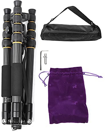 ZOMEI Q666C Carbon Fiber Portable Travel Monopod Ball Head Tripod DSLR Digital Camera Black