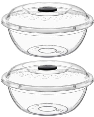Best House | Clear Round Basin Bowl with Lids | 10 Litres | 2 Pcs | Transparent | Salad Bowls | Plastic Food Storage Container With Lids (Pack of 2)