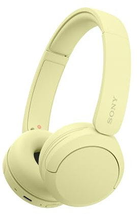 Sony WH-CH520 Kabelloser Bluetooth On-Ear-Kopfhörer, hohe Klangqualität, leichtes Design, bis zu 50 Stunden Akkulaufzeit, Schnellladung, EQ, klare Gesprächsqualität, iOS und Android - Gelb