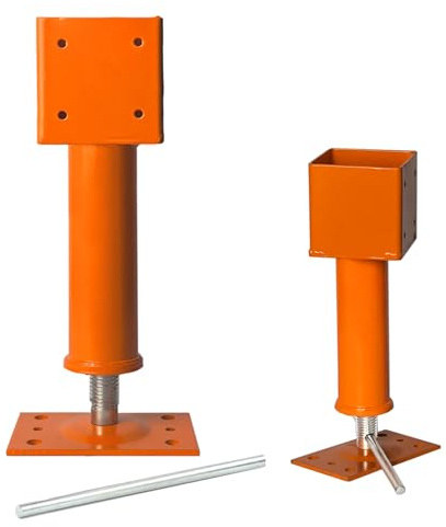4x4 Screw Jack, Adjustable House Floor Jacks for Leveling, 14.5 - 18.5 Height Adjust Range, Heavy Duty Jack Post Crawlspace Basement Shore Beams Screw Jacks, 24000 lbs Max Load Capacity, 2 Pack