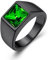 GoldChic Siegelring Gravur Herren Ringe Schwarz Edelstahlring mit Geburtsstein 8MM breit Verlobungsring 62mm Eheringe Accessoires Schmuck