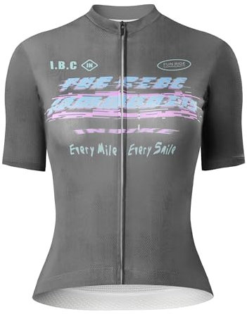 INBIKE Fahrradtrikot Radtrikot Damen Kurzarm Slimfit Sommer mit 3 Taschen Rennrad Trikot Faruen MTB Cycling Jersey Women Atmungsaktiv Schnelltrocknend UV-Protect Weich Schwarz,L