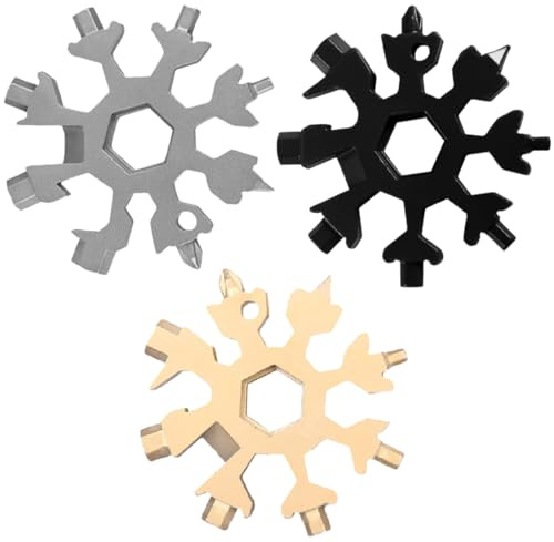 Geschenke für Männer, 3 Stück, 18 in 1 Schneeflocke Multitool Valentinstag Geschenke, Geschenke für Papa Geschenk Vatertag, Ihn Geburtstagsgeschenk für Männer Kleine Geschenke für Papa Freund