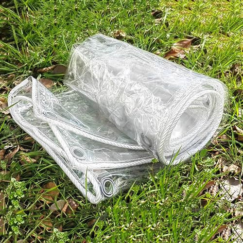 Lona de PVC impermeable de alta resistencia, 0,45 mm de grosor, lona transparente resistente al desgarro, para uso en exteriores, patio y porche (1,2 x 1,6 m)