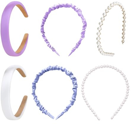 6 Morceaux De Bandeau, Accessoires De Cheveux Simples Pour Les Filles, Remuer En Perles, Bandeau Et Décorations De Coiffure.