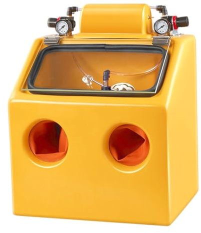 YMXEURSC Sand Blaster Cabinet,Heavy Duty Wet and Dry Sandblaster for Parts Processing,Adjustables,Bench Top Blaster with Lighting