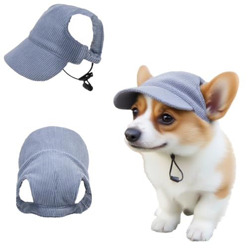 Hunde Baseballmütze,Sonnenhüte mit Ohrlöchern,Sonnenschutz Hunde Hundecap,Verstellbarer Sonnenhut für Haustiere,Atmungsaktiv und weich,Für kleine Hude,Für Aktivitäten im Freien(S)