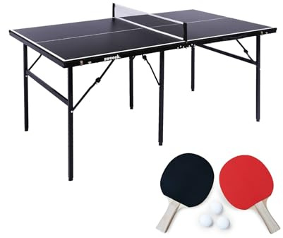 sweeek - Indoor-Tischtennisplatte mittelgroß mit 2 Schlägern und 3 Bällen