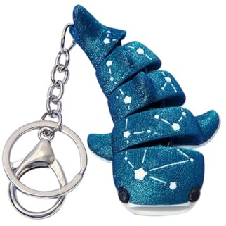 BDKMMS Schlüsselanhänger, Schwingbar Walhai Rochen Plastik Anhänger mit Sternenmuster, 3D-Druck Ornament für Handtasche, Tragbare Schlüssel, Rucksäcke