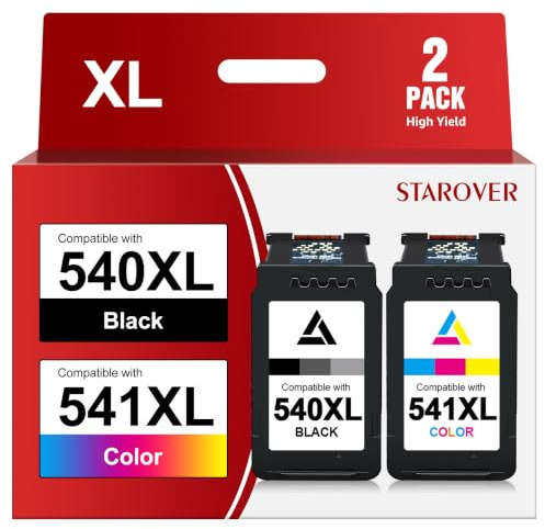 540XL 541XL Ersatz für Canon Druckerpatronen 540 541 XL für Canon TS5150 | Kompatibel für PIXMA MG3650s MG3600 MG3350 TS5151 TS5100 MX535 MX475 MX395 Patronen PG540XL CL541XL Schwarze Farbe