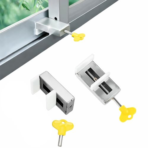 AG LogiShop Pack 2 Cierre Ventana Corredera | Cerradura Puerta Corredera | Seguridad Ventanas Niños y Bloqueo Ventanas Correderas
