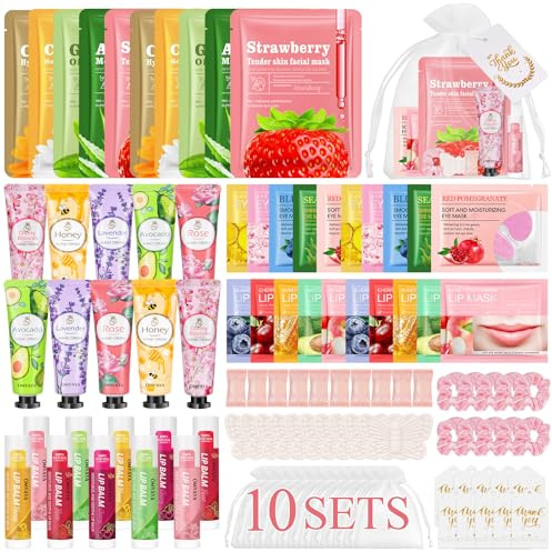 100 Pièces Coffret Beauté Femme, Cadeau de Soins de la Peau pour Fille | Soins beauté Pour femmes Coffret Hydratants pour le visage, Patchs Contour des Yeux,Crèmes pour les Mains,Baumes à lèvres