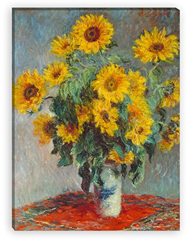 Wandkings Leinwandbilder von Claude Monet - Wähle ein Motiv & Größe: Sonnenblumen - 60 x 80 cm