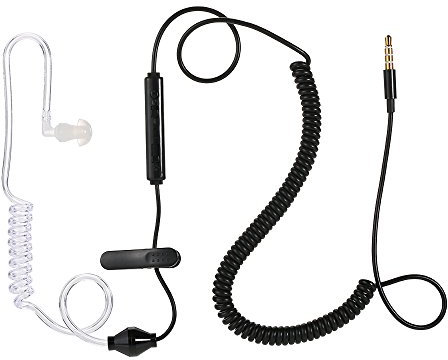 Docooler Air Tube Headset, Anti-Strahlung Kopfhörer Single Ear Hook Stereo Kopfhörer für Samsung Xiaomi, Huawei, HTC, Sony, LG und andere 3,5-mm-Buchsen