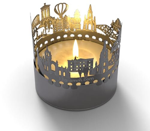 Edinburgh Skyline Schattenspiel – Magisches Teelicht mit Edinburgh-Motiven für Städteromantiker, Souvenir und Geschenk