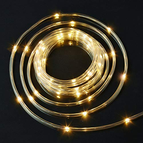 hellum 521559 LED-Lichtschlauch, klar, warmweiß, mit Kupferkabellichterkette und 6h-Timer, 3,9 m Gesamtlänge