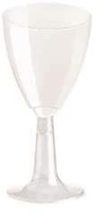 20 BIO CALICI Vino Acqua 100 CC h. 9,5 Bicchieri con Gambo PLA Trasparenti Rigido biodegradabili e compostabili Uni EN13432 smaltiti nel rifiuto Umido - Flute per Vini e Bevande