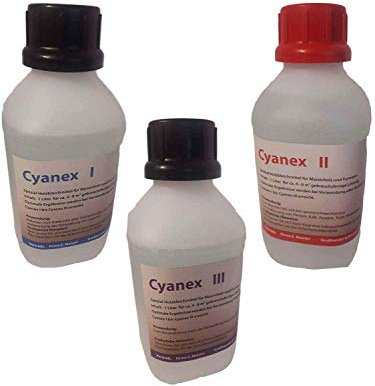 Cyanex das Ideale Holzbleichmittel | für Fachmann und Hobby-Handwerker | gebrauchsfertige Lösung | Bleichmittel Abbeizmittel (Cyanex SET (Cyanex I - III | 3x1L) 3 Liter)