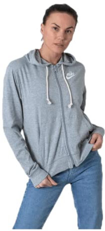 Nike W NSW Gym VNTG Hoodie FZ Felpa, Donna, Dk Grey Heather/Sail, XS