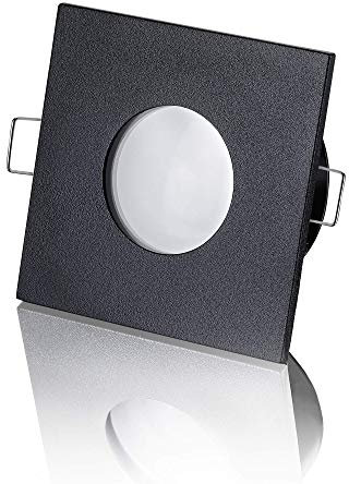 lambado® LED Spots Flach für Badezimmer IP65 in Schwarz - Moderne Deckenstrahler/Einbaustrahler für Außen inkl. 230V 5W Strahler neutralweiß dimmbar - Hell & Sparsam