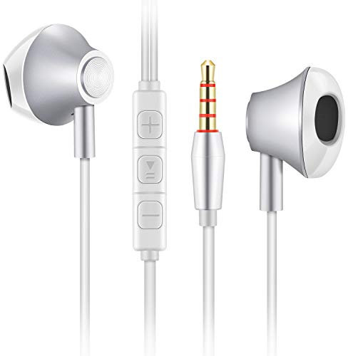 PHEANOO In Ear Earphones with Mic and Volume Control, Pure Sound and Extra Bass Wired Earbuds for 3.5mm devices (Black)