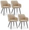 CLIPOP Esszimmerstühle 4er Set Stühle mit Armlehne, Kunstleder Bezug, Esszimmerstuhl Küchenstuhl Polsterstuhl, Stühle für Esszimmer (Kunstleder Beige, 4er Set)