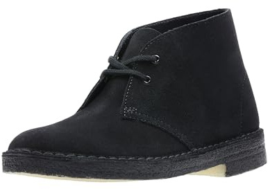 Clarks womens Desert Boot., Black Suede, 8