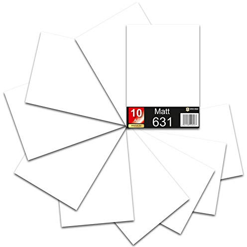Din A4 Bogen 30x21cm 621/631 Plotterfolie Folie Vinyl Autofolie (010 Weiß, 10er Set 631 Matt)