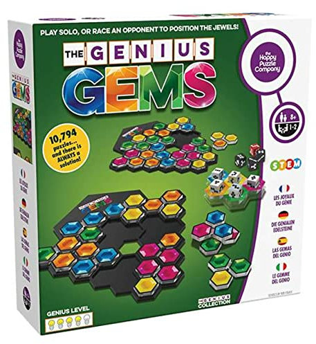 The Happy Puzzle Company The Genius Gems Game - 10.794 Puzzles - Eine große Herausforderung für Freunde und Familie Brettspielabend - Logik-Puzzle-Smart-Spiele MINT-Pädagogische Lernressourcen ab 8