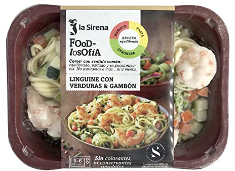 La Sirena Foodlosofia Linguine Con Verduras Y Gambón, 300g (Congelado)