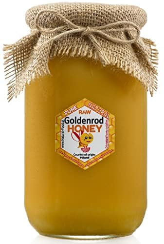Natural Food - Roher Honig - Direkt vom Imker - Roh Natürlich- Ungefiltert - Nicht Geschleudert oder Erhitzt - Geschenkidee - 22 KG - 20 x 1,1 kg - Goldrutenhonig