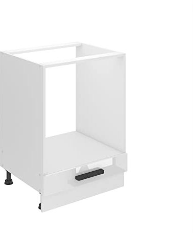 Belini Unterschrank Küche, Küchenunterschrank 60 cm Breite. SDP Küchenunterschrank ohne Arbeitsplatte. Küchenschrank ohne Tür, mit Schubladen, Weiß Hochglanz