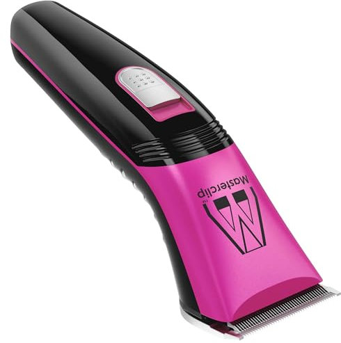 Masterclip Tosatrici per cani, ultra silenziose; leggero tagliabordi senza fili, ricaricabile Showmate II Clipper adatto per tagliare cani, gatti e altri peli di animali domestici (rosa)
