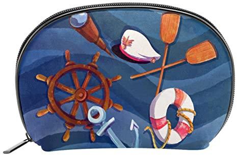 Kosmetiktaschen für Frauen, Make-up-Tasche, Reise-Kulturbeutel, Zubehör-OrganizerAnker Rettungsring Nautisch