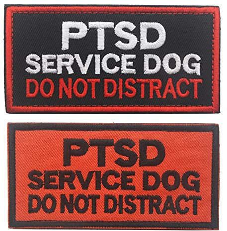 2 Stück K9 PESD Service Dog Do Not Distract Patch Tiere Police Swat Hund Aufnäher bestickt Schlaufe Haken Rückseite Militär Moral Schulterarmband Emblem Abzeichen