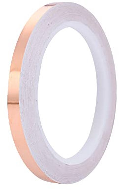 Ruban adhésif en cuivre de 20 m, 8 mm, ruban adhésif en cuivre pour vitrail - Ruban adhésif conducteur pour blindage EMI, vitrail, artisanat, réparation électrique