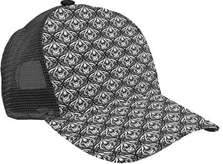 KJHBVND Schwarz Weiß Bio-Kappe Baseballkappe Verstellbare Anti-UV Sonnenhut Gewaschene Baumwolle Outdoor Dad Hut für Männer Frauen, Schwarz , One size