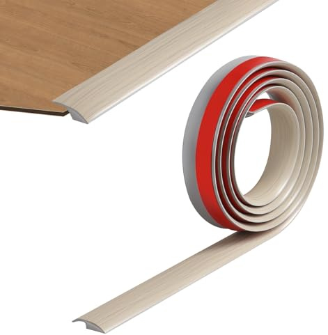 200cm PVC Übergangsleiste Selbstklebend,Teppichboden Türleisten Selbstklebend,Türschwellen Leiste für Schwellenböden mit Teppichboden und einer Übergangshöhe von Weniger als 5 mm (Grau)