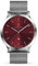 Lilienthal Berlin Montre Homme Huxley Argent/Bordeaux - Montre en Acier Chirurgical 316L avec un Mouvement Quartz & Verre Minéral Trempé Saphir - 40mm, Bracelet en maille argentée, Bracelet