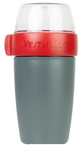 Westmark Müslibecher – praktischer Joghurtbecher to go, Becher ideal für Müsli, Suppe, Porridge oder Joghurt, Mikrowellen- und Tiefkühler-geeignet – 700 ml, BPA-frei, Grau