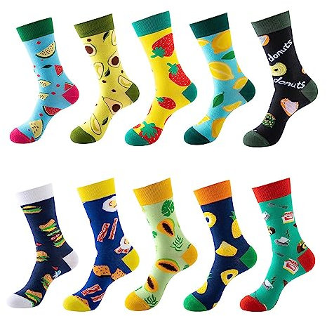 GEYIWSSXY Bunte Socken Damen Lustige Sneaker Baumwolle Socken Herren Witzige Business AnzugLangesocken 10 Paare