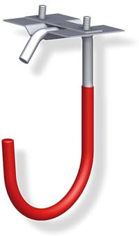 Gedotec soporte de pared para bicicletas - gancho de techo para atornillar acero galvanizado - engomado | 1 ud. gancho para bicicletas curvado 90 x 125 mm incl. material de fijación | soporte para b