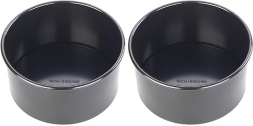 Tala Performance, Loose Base Round Deep Cake Tin, Professional Gauge Carbon Steel with Eclipse Non-Stick Coating, 15 cm / 6 Cake Pan; Ideal for Cakes, and Celebration Bakes, Black (Pack of 2)